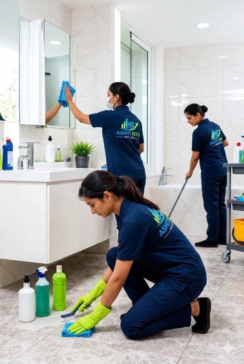 Asmiti Setu cleaning team at work
